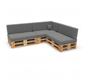 Housse pour coussin décoratif de palette, 40×40 cm, gris Housse pour coussin décoratif de palette, 40×40 cm, gris