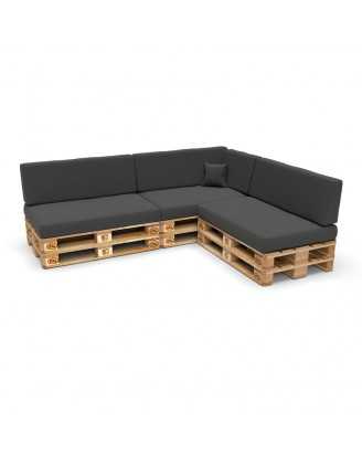 Housse pour coussin décoratif de palette, 40×40 cm, anthracite