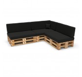 Housse pour coussin décoratif de palette, 40×40 cm, noir Housse pour coussin décoratif de palette, 40×40 cm, noir