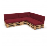 Housse pour coussin décoratif de palette, 40×40 cm, bordeaux