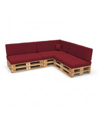 Housse pour coussin décoratif de palette, 40×40 cm, bordeaux