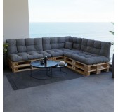 Coussin Décoratif pour Palette et Canapé de Jardin, 40x40 cm, Gris