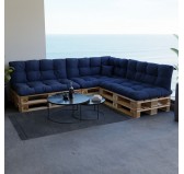 Coussin Décoratif pour Palette et Canapé de Jardin, 40x40 cm, Bleu Foncé