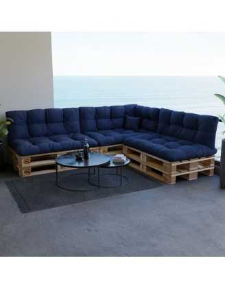 Coussin Décoratif pour Palette et Canapé de Jardin, 40x40 cm, Bleu Foncé