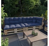 Coussin Décoratif pour Palette et Canapé de Jardin, 40x40 cm, Bleu Foncé