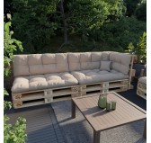 Coussin Décoratif pour Palette et Canapé de Jardin, 40x40 cm, Beige