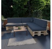 Petit Coussin Décoratif pour Palette et Canapé de Jardin, 40x40 cm, Anthracite
