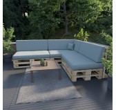 Petit Coussin Décoratif pour Palette et Canapé de Jardin, 40x40 cm, Bleu