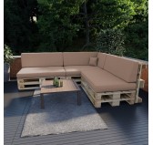 Petit Coussin Décoratif pour Palette et Canapé de Jardin, 40x40 cm, Beige