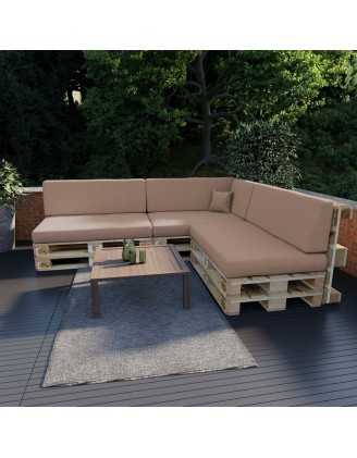 Petit Coussin Décoratif pour Palette et Canapé de Jardin, 40x40 cm, Beige
