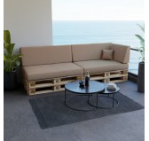 Petit Coussin Décoratif pour Palette et Canapé de Jardin, 40x40 cm, Beige