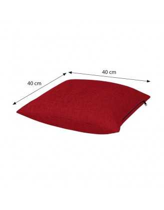 Coussin Décoratif pour Palette et Canapé de Jardin, 40x40 cm, Rouge