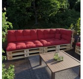 Coussin Décoratif pour Palette et Canapé de Jardin, 40x40 cm, Rouge