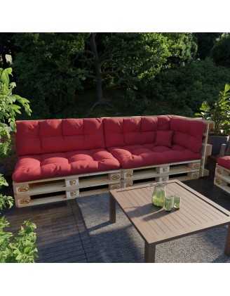 Coussin Décoratif pour Palette et Canapé de Jardin, 40x40 cm, Rouge