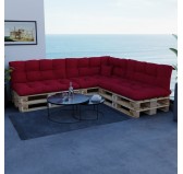 Coussin Décoratif pour Palette et Canapé de Jardin, 40x40 cm, Rouge