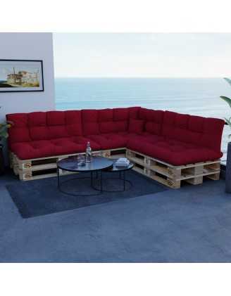 Coussin Décoratif pour Palette et Canapé de Jardin, 40x40 cm, Rouge