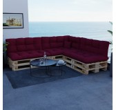 Coussin Décoratif pour Palette et Canapé de Jardin, 40x40 cm, Bordeaux