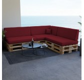 Coussin Décoratif pour Palette et Canapé de Extérieur, 40x40 cm, Bordeaux