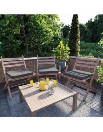 Galette de chaise 70x70x5 cm – Anthracite – Coussin pour banquette et banc – Intérieur & extérieur