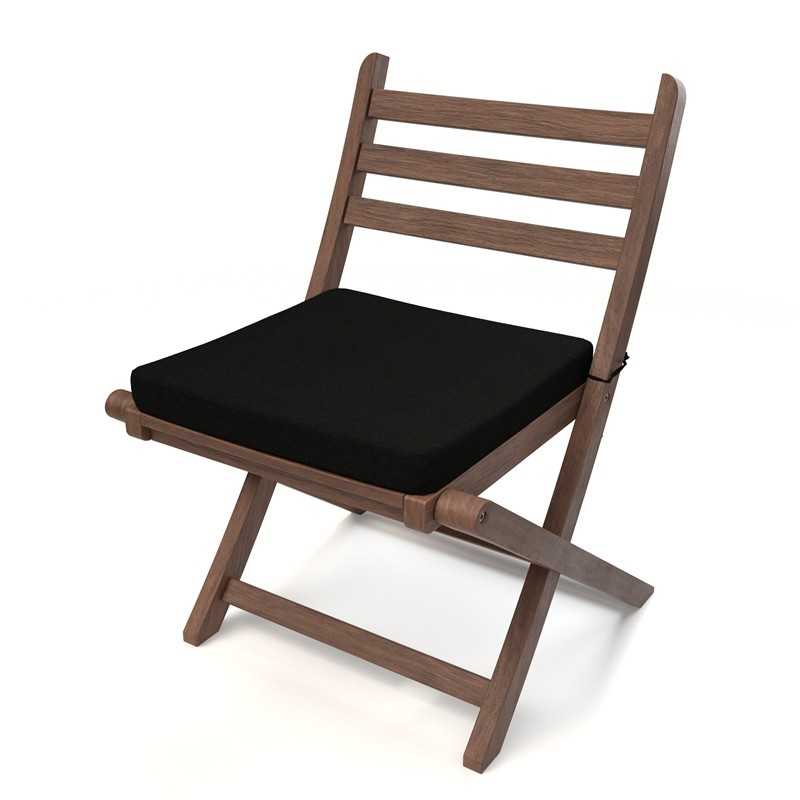 Galette de chaise 40x40x5 cm – Noir – Coussin pour banquette et banc – Intérieur & extérieur