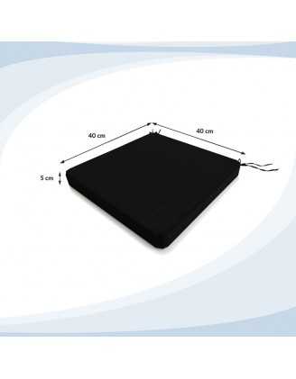 Galette de chaise 40x40x5 cm – Noir – Coussin pour banquette et banc – Intérieur & extérieur