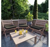 Galette de chaise 50x50x5 cm – Noir – Coussin pour banquette et banc – Intérieur & extérieur