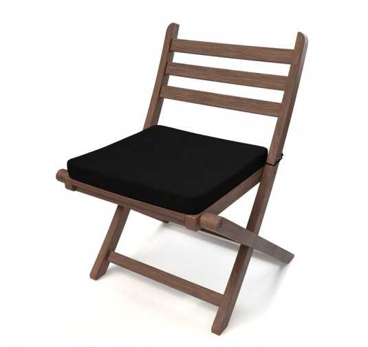 Galette de chaise 70x70x5 cm – Noir – Coussin pour banquette et banc – Intérieur & extérieur