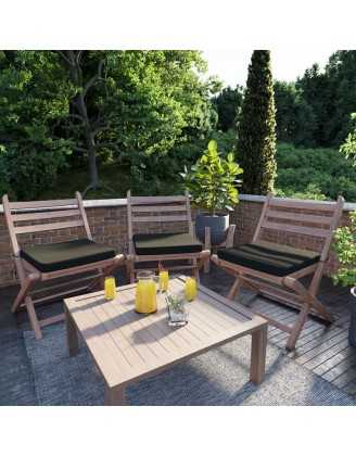 Galette de chaise 70x70x5 cm – Noir – Coussin pour banquette et banc – Intérieur & extérieur