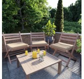 Galette de chaise 40x40x5 cm – Beige – Coussin pour banquette et banc – Intérieur & extérieur