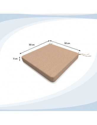 Galette de chaise 50x50x5 cm – Beige – Coussin pour banquette et banc – Intérieur & extérieur