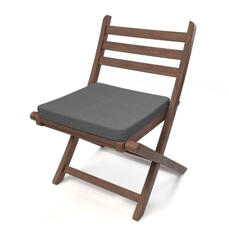 Galette de chaise 40x40x5 cm – Gris – Coussin pour banquette et banc – Intérieur & extérieur