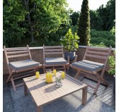 Galette de chaise 60x60x5 cm – Gris – Coussin pour banquette et banc – Intérieur & extérieur