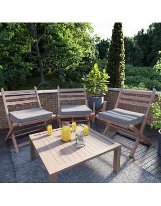 Galette de chaise 70x70x5 cm – Gris – Coussin pour banquette et banc – Intérieur & extérieur