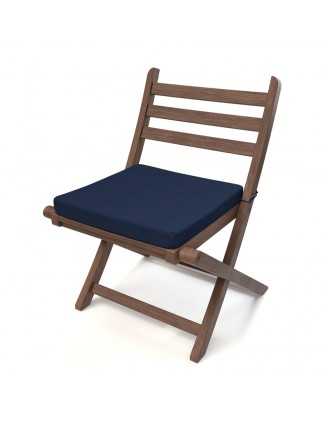 Galette de chaise 40x40x5 cm – Bleu Foncé – Coussin pour banquette et banc – Intérieur & extérieur