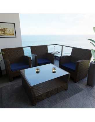 Galette de chaise 40x40x5 cm – Bleu Foncé – Coussin pour banquette et banc – Intérieur & extérieur