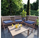 Galette de chaise 50x50x5 cm – Bleu Foncé – Coussin pour banquette et banc – Intérieur & extérieur