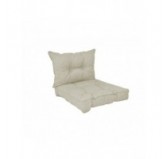 Set de 2 Coussins de Chaise de Jardin Beige 40x40 + 50x40