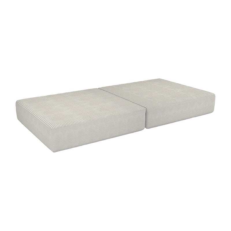 Matelas pliable 160×80×15 cm pour canapé modulable enfant en velours côtelé, couleur Nuage Vanille