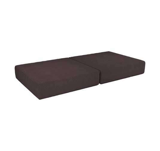 Matelas pliable 160×80×15 cm pour canapé modulable enfant en velours côtelé, couleur Brun Chocolat