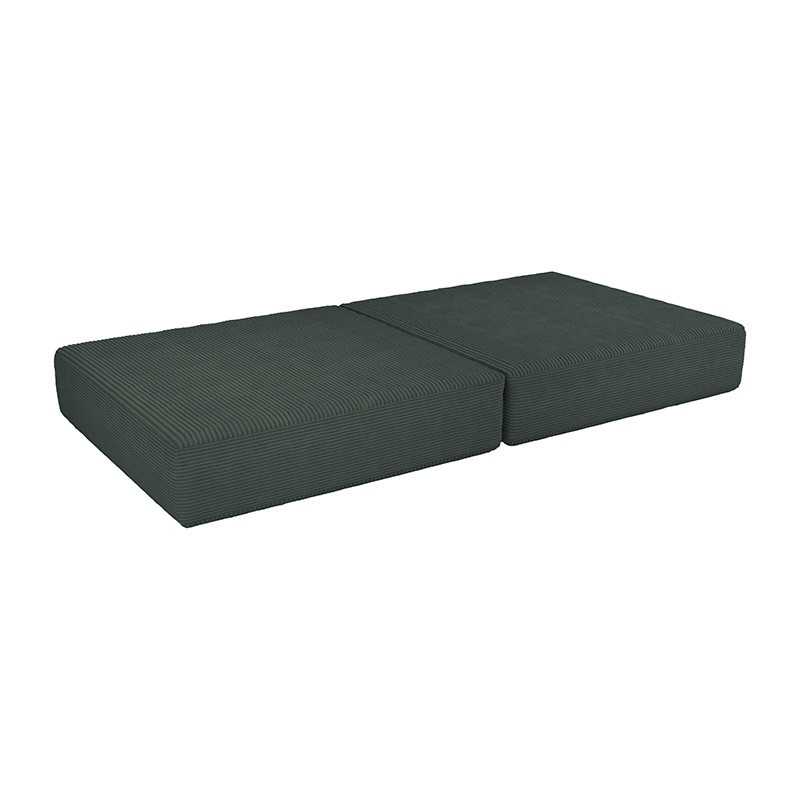 Matelas pliable 160×80×15 cm pour canapé modulable enfant en velours côtelé, couleur Vert Forêt