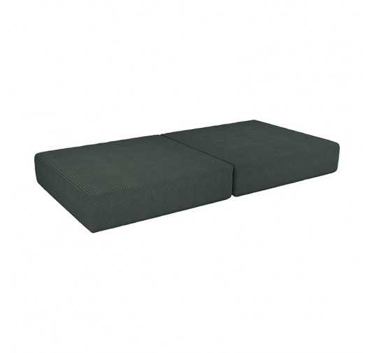 Matelas pliable 160×80×15 cm pour canapé modulable enfant en velours côtelé, couleur Vert Forêt