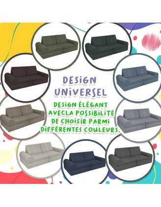 Matelas pliable 160×80×15 cm pour canapé modulable enfant en velours côtelé, couleur Ciel Nocturne