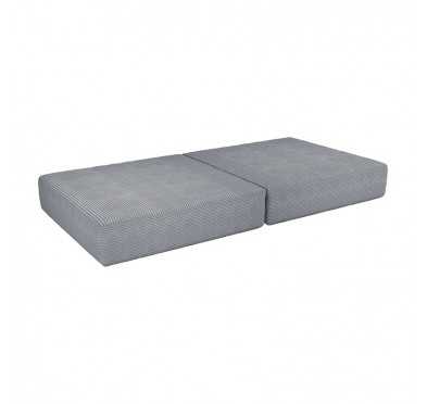 Matelas pliable 160×80×15 cm pour canapé modulable enfant en velours côtelé, couleur Gris Lapin