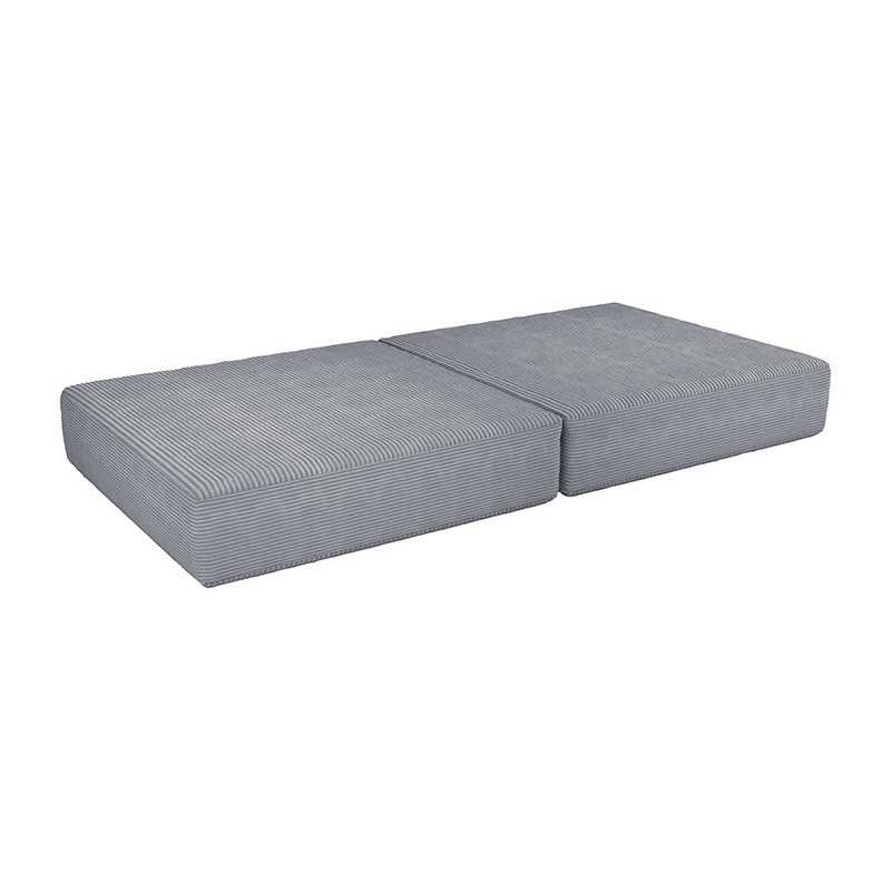 Matelas pliable 160×80×15 cm pour canapé modulable enfant en velours côtelé, couleur Gris Lapin