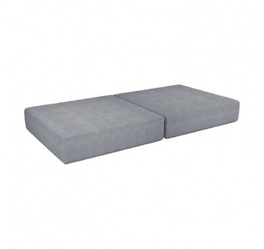 Matelas pliable 160×80×15 cm pour canapé modulable enfant en velours côtelé, couleur Gris Lapin