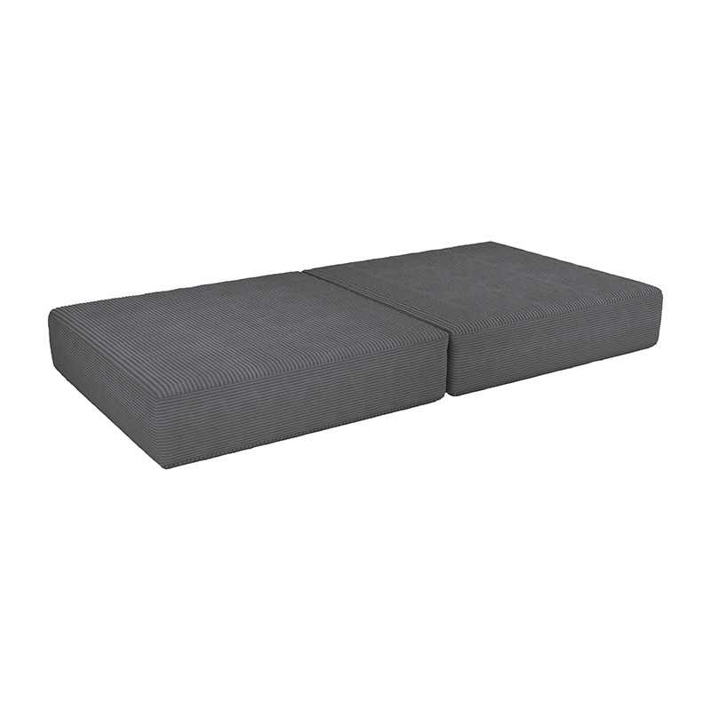 Matelas pliable 160×80×15 cm pour canapé modulable enfant en velours côtelé, couleur Galet Nocturne