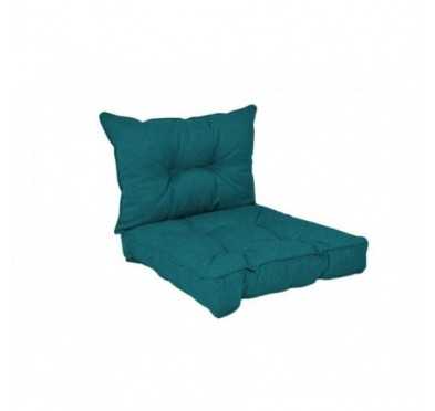 Set de 2 Coussins de Chaise de Jardin Vert Foncé 60x60 + 60x40