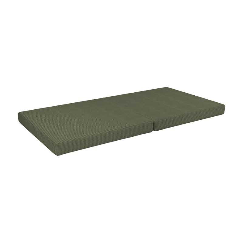 Matelas pliable 160×80×8 cm pour canapé modulable enfant en velours côtelé, couleur Pois de Printemps