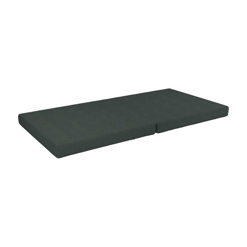 Matelas pliable 160×80×8 cm pour canapé modulable enfant en velours côtelé, couleur Vert Forêt