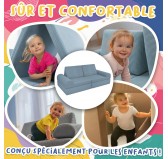 Matelas pliable 160×80×8 cm pour canapé modulable enfant en velours côtelé, couleur Ciel Nocturne